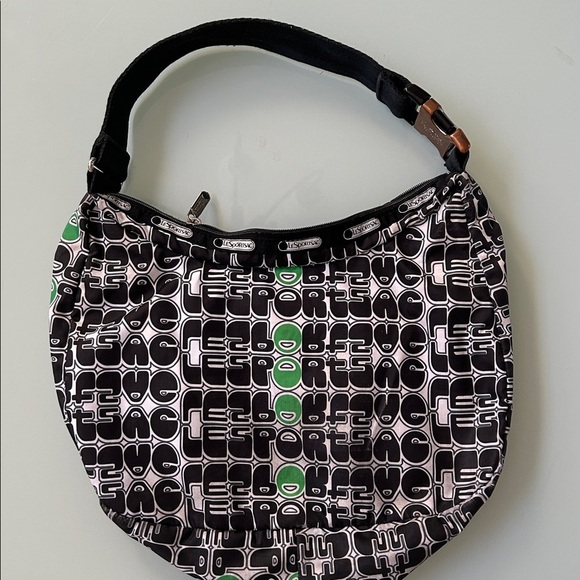 LeSportsac Black and Green Graphic Classic Hobo Bag - Picture 3 of 7